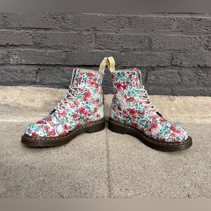 White Floral Dr. Martens